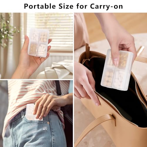 FYY Travel Pill Organizer,7 Compartments Small Pill Box Medicine Case-Clear - color: Clear, size: Small (1 Piece)