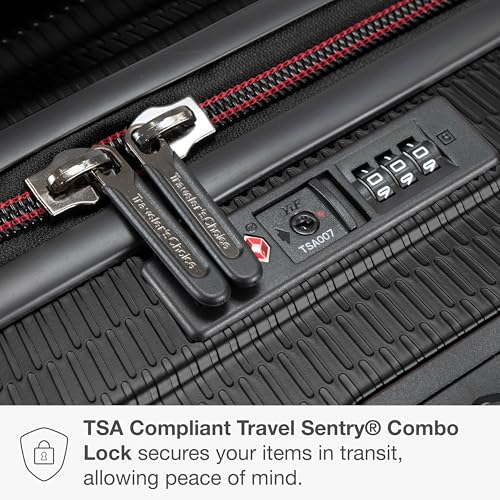 Traveler's Choice Maxporter II Polycarbonate Hardside Trunk with Spinner Wheels, Black, 28-Inch Medium Trunk - color: Black, size: 28-inch Medium Trunk