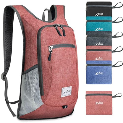 Xgunion Hiking Backpack 10L Lightweight Foldable Daypack (Red) - color: Red