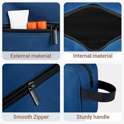Elviros Hanging Toiletry Bag, Lightweight Travel Dopp Kit, Large, Navy Blue - color: Navy Blue, size: Large