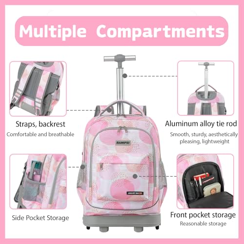 Roller Backpack for Kids 18" 6 Wheel Bag - Candy