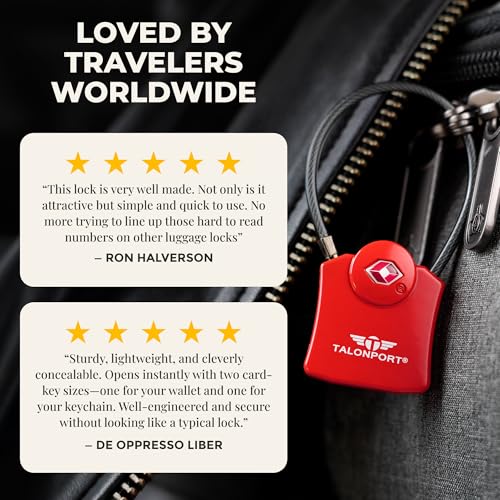 Keyless TSA Approved Suitcase Luggage Locks, Red 4-Pack - color: Red, size: 4 Pack