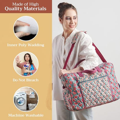 Maison d' Hermine Weekender Bags for Women Cotton Quilted Duffel Overnight Luggage Weekend Bag for Men Gym Gifts Travel - color: 004 - Bamako