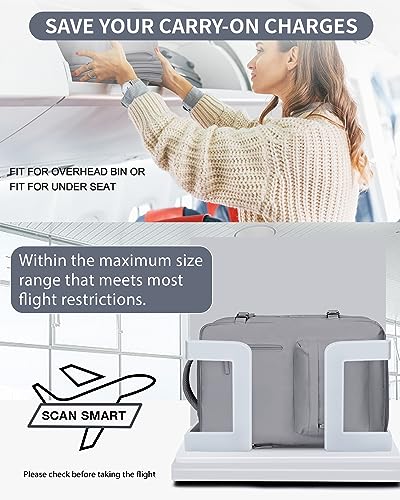 WONHOX Large Travel Laptop Backpack Expandable Flight Approved Backpack Carry on Backpack for Women Men Waterproof 17inch Laptop Daypack Hiking Work Backpack with Shoe Compartment Grey - color: A9-grey