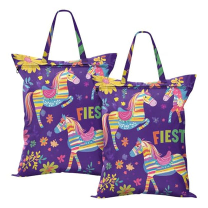 Travel Laundry Bags 2 PC Wet Dry Bag with Handle Dirty Clothes Organizer for Swimsuits Beach Camping Waterproof Washable Purple Fiesta Flowers and Flowers - color: Purple Fiesta Flowers and Flowers