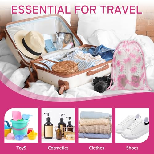 Shoe Bags for Travel, 20PCS Waterproof Drawstring Shoe Bags for Packing - color: Flowers