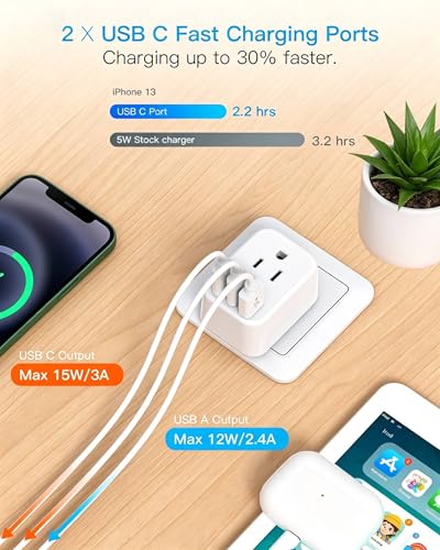 European Plug Adapter, US to Europe Power Adapter Travel Essentials, 2 Pack - style: Type C - Most of Europe(2 Pack)