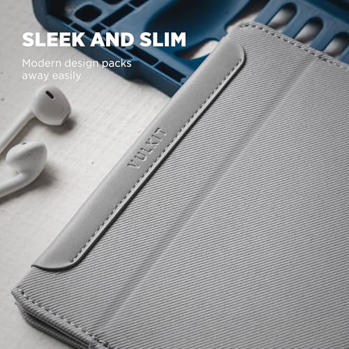 VULKIT RFID Passport Holder Slim Design Pocket Fitted Passport Cover Magnetic Closure, Single Passport Design - color: Grey