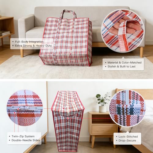 3 Pack 158L Extra Large Moving Bags - Zippers & Wrap-Around Handles - size: X-Large 3 Pack