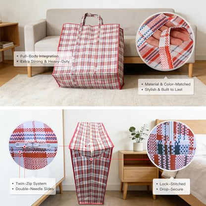 3 Pack 158L Extra Large Moving Bags - Zippers & Wrap-Around Handles - size: X-Large 3 Pack
