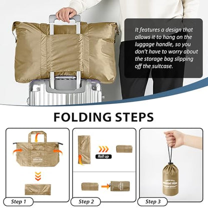 Veki Small Duffle Bag for Travel, Lightweight Carry On Bags, Khaki, S - color: Khaki, size: S