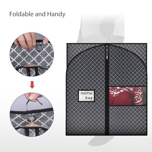 Univivi 옷 걸기용 152.4cm(60인치) 경량 의류 가방, 10팩, 블랙 - color: 블랙 격자, size: 60'' - 10 Pack