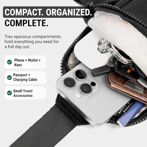 Travel Sling Bag for Men & Women, Anti-Theft RFID Blocking Crossbody Bags - color: Gray Standard