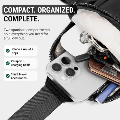 Travel Sling Bag for Men & Women, Anti-Theft RFID Blocking Crossbody Bags - color: Gray Standard