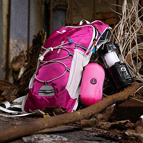 BLUPOND Sunglasses Case Semi Hard EVA Shell with Metal Hanging Hook Belt Clip Sun Glasses Storage - color: Pink/Pink
