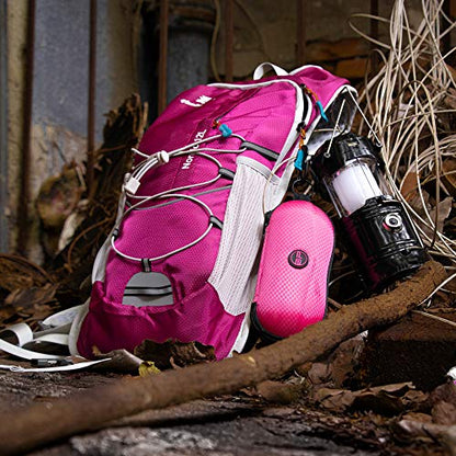 BLUPOND Sunglasses Case Semi Hard EVA Shell with Metal Hanging Hook Belt Clip Sun Glasses Storage - color: Pink/Pink