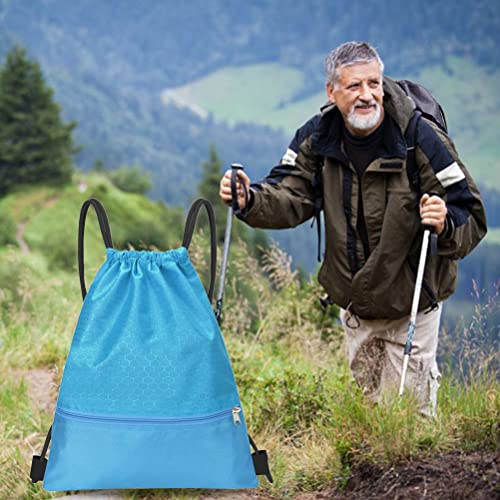 Pimoys Drawstring Backpack Bag - color: Sky Blue