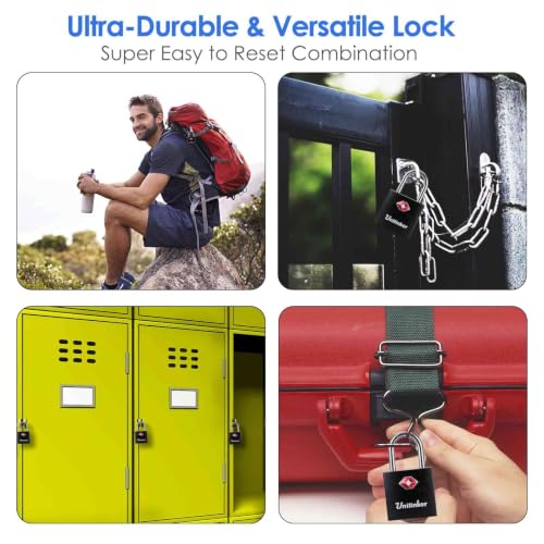 4 Pack TSA Approved Luggage Locks with Keys Alike, Travel Metal Padlock - size: 4-Black