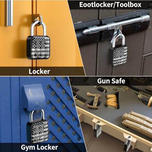 Locker Lock, 6-Digit Keypad Combination Lock for Gym Lockers - color: Black Tactical Flag, size: 1 Pack