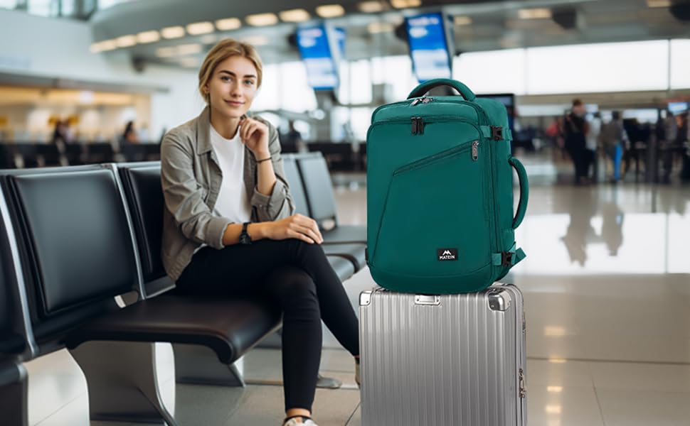 MATEIN Travel Backpack Large, Expandable Carry on Backpack for Travelling - color: Peacock Blue, size: XX-Large