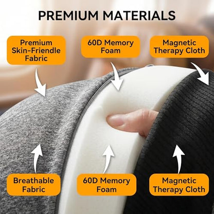 Travel Neck Pillow with Hood, Memory Foam, 360° Ergonomic Support, Cooling Ice Silk, Hooded Design, with Eye Mask, Earplugs, and Storage Pouch Airplane Travel Essentials, Dark Gray