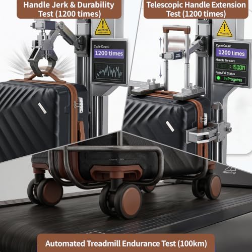 Rosamo 6-Piece Hard Shell Expandable Luggage Set, Airline Approved Carry-On - color: Black