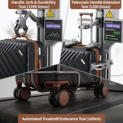 Rosamo 6-Piece Hard Shell Expandable Luggage Set, Airline Approved Carry-On - color: Black
