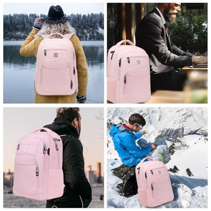 Volher Laptop Backpack,Business Travel Anti Theft Slim College Backpack - color: Light Pink, size: 15.6 Inch, style: Laptop