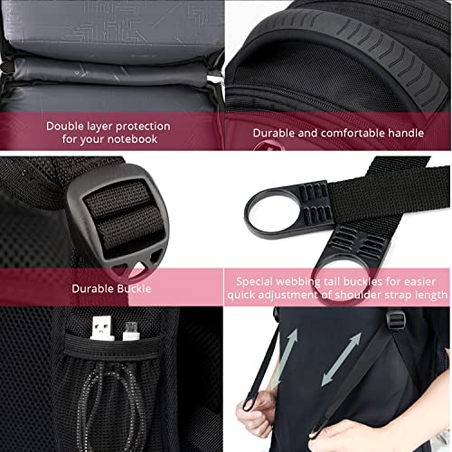 Swissdigital Design Travel Laptop Backpack for Men with TSA Friendly J14-BR - color: Black