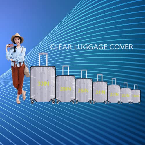 24 Inch Luggage Cover Protector Bag PVC Clear Plastic Suitcase Cover Protectors Travel Luggage Sleeve Protector