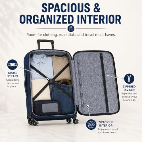 Mirage Grace 4 Piece Expandable Softside Luggage Set, Navy - color: Navy