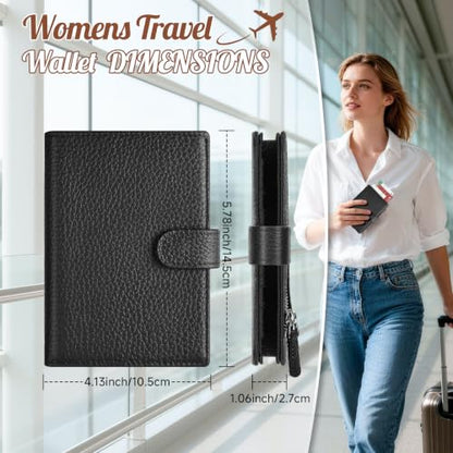 Likesing RFID Blocking Passport Holder, Leather Travel Wallet Womens(Pink) - color: Pink