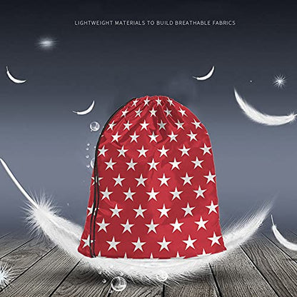 White Stars Drawstring Bags Backpack Bag Abstract USA Star Design On The Red Background Cool Symbol Sign Sport Gym Sack Drawstring Bag String Bag Yoga Bag for Men Women - color: Multi-a61