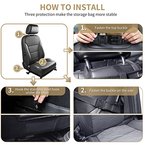 LUCMO Car Backseat Organizer with Foldable Tablet Holder, Black - color: Black-2, size: 1 Pack with Food Tray