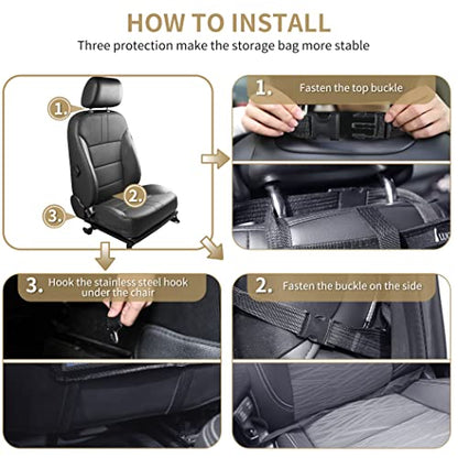 LUCMO Car Backseat Organizer with Foldable Tablet Holder, Black - color: Black-2, size: 1 Pack with Food Tray