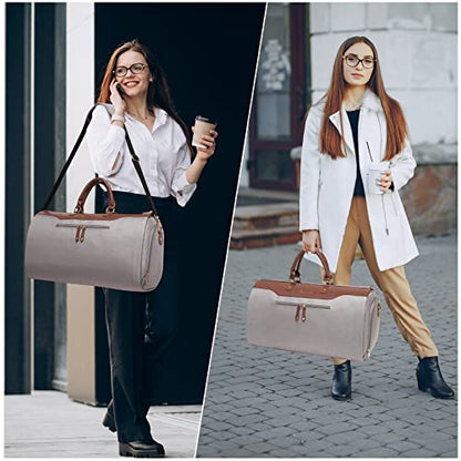 Garment Duffle Bags for Travel,Carry on Garment Bag with Shoe Compartment - color: Caramel