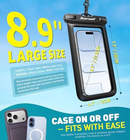 Hiearcool Waterproof Phone Pouch, Waterproof Phone Case, Black&Yellow 2Pack - color: Black & Yellow