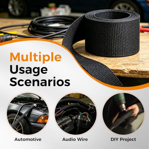 2:1 Ratio Automotive Heat Shrink Braided Sleeving 1/2''-26ft - size: 1/2"-26ft