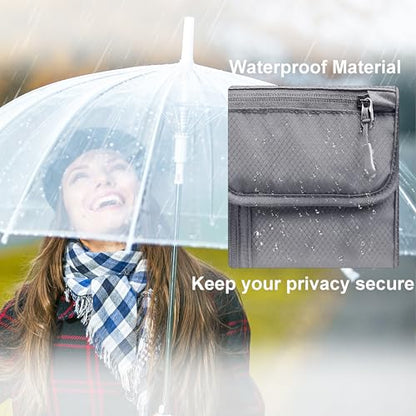 SUPACOOL Neck Wallet, RFID Blocking Passport Holder, Travel Pouch, Hidden Neck Pouch for Travel(Grey) - color: Grey