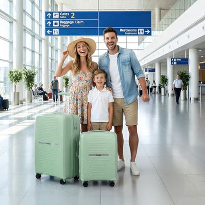 Luggage Sets 2 Piece(20/29in),w/TSA LOCK,Suitcase Set - color: Green, size: 2-Piece Set (20"/29'')