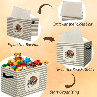 Rustic Football Helmet Storage Bins Boxes Handles - color: 023