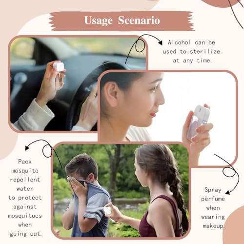 6 PCS Clear Spray Bottles, Portable Card Spray Bottles, Hand Sanitizer Spray Case, Refillable Hand Sanitizer Spray for Perfume, Moisturizing Water, Hand Sanitizer 50ml/1.69oz 38ml/1.29oz