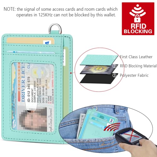FurArt Slim Minimalist Wallet RFID Credit Card Holder for Men - color: Lake Blue