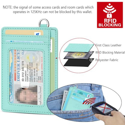 FurArt Slim Minimalist Wallet RFID Credit Card Holder for Men - color: Lake Blue