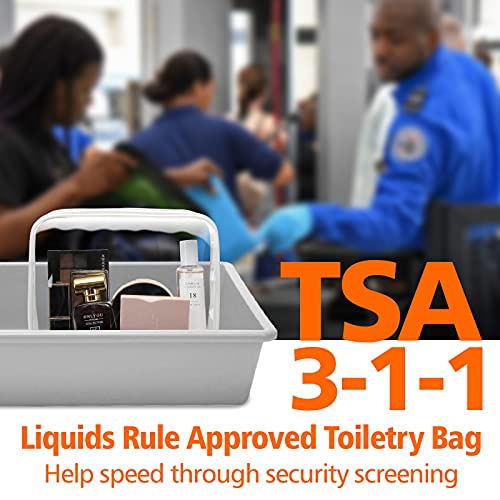 PACKISM Clear Makeup Bag Travel - TSA Approved Toiletry Bag, Matte White - color: Y- Bright White, size: Medium Set