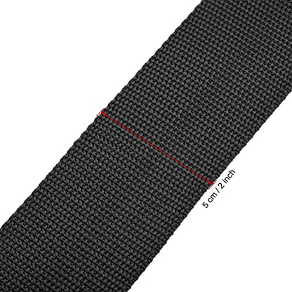 uxcell Luggage Straps Suitcase Belts with Buckle, Combination Lock, 2Mx5cm Adjustable PP Travel Packing Accessories, Black 2Pcs - color: Black