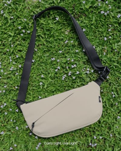 Flux 2L Sling Chest Bag with RFID Blocking Crossbody for Men Women - color: Khaki