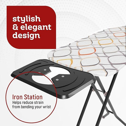 Sturdy, Height Adjustable, Vapor-Permeable Surface with Heat-Resistant Fabric and Non-Slip Metal Legs. - size: 1 Pack, style: Europe Plug Adapter Set