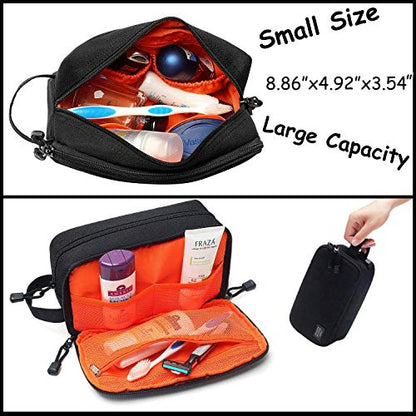 Mens Toiletry Bag Waterproof Organizer Bag Travel Shaving Dopp Kit Perfect Travel Accessory Gift - color: Black