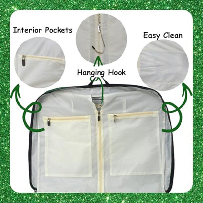 NGIL Glitter Travel Hanging Garment Bag (Glitter-Green) - color: Glitter-Green